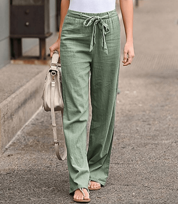 Joleen - Pantaloni Donna Relax con Cordonetto e Vita Elasticizzata