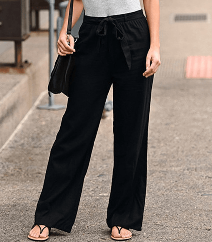 Joleen - Pantaloni Donna Relax con Cordonetto e Vita Elasticizzata