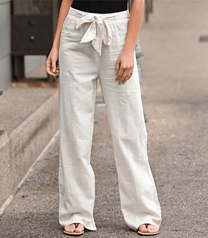 Joleen - Pantaloni Donna Relax con Cordonetto e Vita Elasticizzata