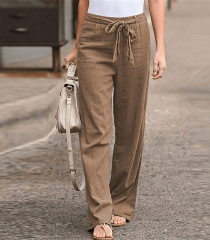 Joleen - Pantaloni Donna Relax con Cordonetto e Vita Elasticizzata