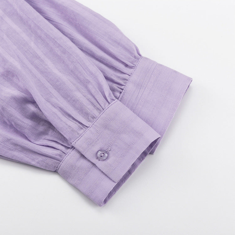 Viola - Set Completo con Camicia Bottonata e Pantaloni Corti Leggeri