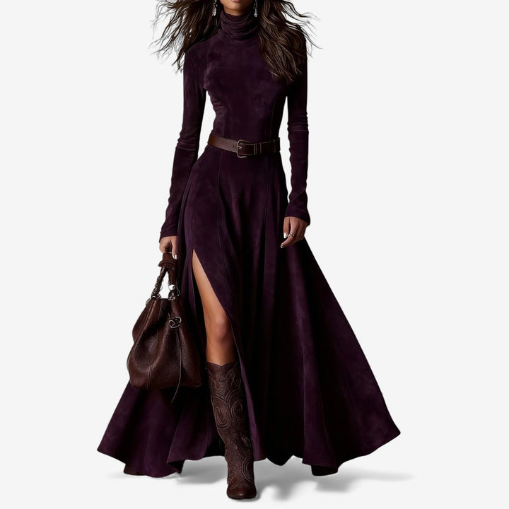 Élodie | Abito lungo elegante con cintura abbinata