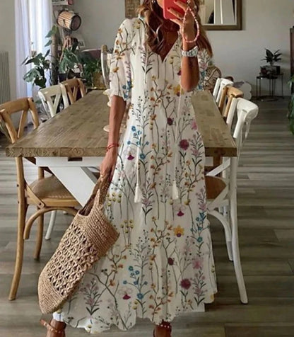 Michaela - Abito Boho con Design Coprente per la Pancia
